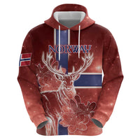 Personalized Norway Hoodie The Moose With Saxifrage Flowers Galaxy Style - Wonder Print Shop