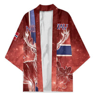 Personalized Norway Kimono The Moose With Saxifrage Flowers Galaxy Style - Wonder Print Shop