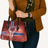 Norway Leather Bag The Moose With Saxifrage Flowers Galaxy Style - Wonder Print Shop