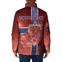 Personalized Norway Padded Jacket The Moose With Saxifrage Flowers Galaxy Style - Wonder Print Shop