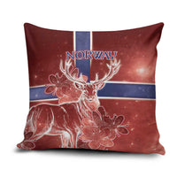 Norway Pillow Cover The Moose With Saxifrage Flowers Galaxy Style - Wonder Print Shop