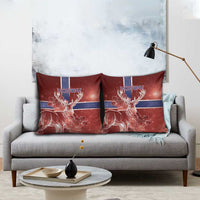 Norway Pillow Cover The Moose With Saxifrage Flowers Galaxy Style - Wonder Print Shop