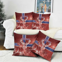 Norway Pillow Cover The Moose With Saxifrage Flowers Galaxy Style - Wonder Print Shop