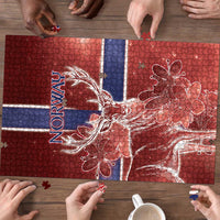 Norway Puzzle The Moose With Saxifrage Flowers Galaxy Style - Wonder Print Shop