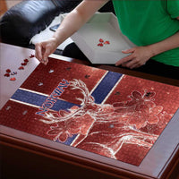 Norway Puzzle The Moose With Saxifrage Flowers Galaxy Style - Wonder Print Shop