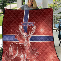 Norway Quilt The Moose With Saxifrage Flowers Galaxy Style - Wonder Print Shop