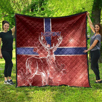 Norway Quilt The Moose With Saxifrage Flowers Galaxy Style - Wonder Print Shop