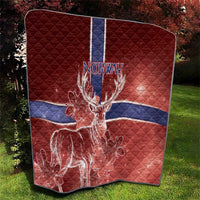 Norway Quilt The Moose With Saxifrage Flowers Galaxy Style - Wonder Print Shop