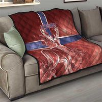 Norway Quilt The Moose With Saxifrage Flowers Galaxy Style - Wonder Print Shop