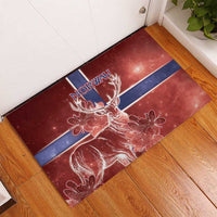 Norway Rubber Doormat The Moose With Saxifrage Flowers Galaxy Style - Wonder Print Shop
