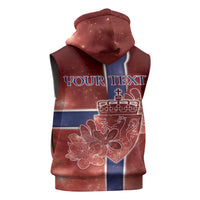 Personalized Norway Sleeveless Zip Hoodie The Moose With Saxifrage Flowers Galaxy Style - Wonder Print Shop