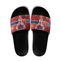 Norway Slide Sandals The Moose With Saxifrage Flowers Galaxy Style - Wonder Print Shop