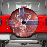 Norway Spare Tire Cover The Moose With Saxifrage Flowers Galaxy Style - Wonder Print Shop