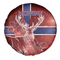 Norway Spare Tire Cover The Moose With Saxifrage Flowers Galaxy Style - Wonder Print Shop