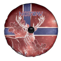 Norway Spare Tire Cover The Moose With Saxifrage Flowers Galaxy Style - Wonder Print Shop