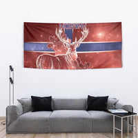 Norway Tapestry The Moose With Saxifrage Flowers Galaxy Style - Wonder Print Shop