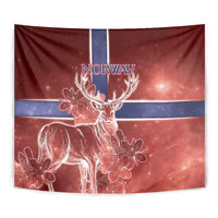 Norway Tapestry The Moose With Saxifrage Flowers Galaxy Style - Wonder Print Shop