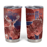 Personalized Norway Tumbler Cup The Moose With Saxifrage Flowers Galaxy Style - Wonder Print Shop