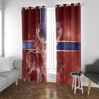 Norway Window Curtain The Moose With Saxifrage Flowers Galaxy Style - Wonder Print Shop