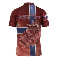 Personalized Norway Zipper Polo Shirt The Moose With Saxifrage Flowers Galaxy Style - Wonder Print Shop