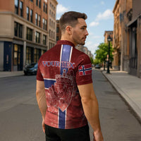 Personalized Norway Zipper Polo Shirt The Moose With Saxifrage Flowers Galaxy Style - Wonder Print Shop