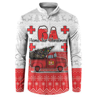 Georgia Christmas Button Sweatshirt GA Home For Christmas - Wonder Print Shop