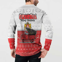 Georgia Christmas Button Sweatshirt GA Home For Christmas - Wonder Print Shop