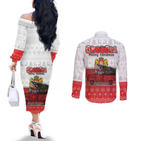 Georgia Christmas Couples Matching Off The Shoulder Long Sleeve Dress and Long Sleeve Button Shirt GA Home For Christmas - Wonder Print Shop