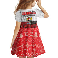 Georgia Christmas Family Matching Long Sleeve Bodycon Dress and Hawaiian Shirt GA Home For Christmas - Wonder Print Shop