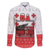 Georgia Christmas Family Matching Long Sleeve Bodycon Dress and Hawaiian Shirt GA Home For Christmas - Wonder Print Shop