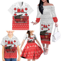 Georgia Christmas Family Matching Off The Shoulder Long Sleeve Dress and Hawaiian Shirt GA Home For Christmas - Wonder Print Shop