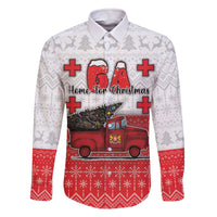 Georgia Christmas Family Matching Off The Shoulder Long Sleeve Dress and Hawaiian Shirt GA Home For Christmas - Wonder Print Shop
