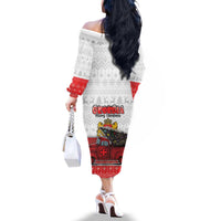 Georgia Christmas Family Matching Off The Shoulder Long Sleeve Dress and Hawaiian Shirt GA Home For Christmas - Wonder Print Shop