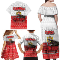 Georgia Christmas Family Matching Off Shoulder Maxi Dress and Hawaiian Shirt GA Home For Christmas - Wonder Print Shop