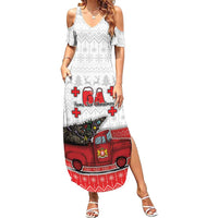 Georgia Christmas Family Matching Summer Maxi Dress and Hawaiian Shirt GA Home For Christmas - Wonder Print Shop
