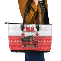Georgia Christmas Leather Tote Bag GA Home For Christmas - Wonder Print Shop