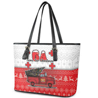 Georgia Christmas Leather Tote Bag GA Home For Christmas - Wonder Print Shop
