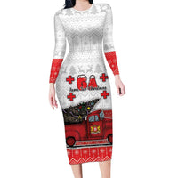 Georgia Christmas Long Sleeve Bodycon Dress GA Home For Christmas - Wonder Print Shop