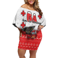 Georgia Christmas Off Shoulder Short Dress GA Home For Christmas - Wonder Print Shop