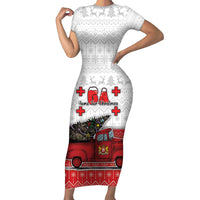 Georgia Christmas Short Sleeve Bodycon Dress GA Home For Christmas - Wonder Print Shop
