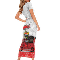 Georgia Christmas Short Sleeve Bodycon Dress GA Home For Christmas - Wonder Print Shop
