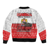 Georgia Christmas Sleeve Zip Bomber Jacket GA Home For Christmas - Wonder Print Shop