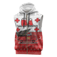 Georgia Christmas Sleeveless Zip Hoodie GA Home For Christmas - Wonder Print Shop