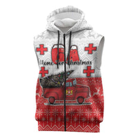 Georgia Christmas Sleeveless Zip Hoodie GA Home For Christmas - Wonder Print Shop