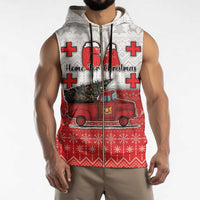 Georgia Christmas Sleeveless Zip Hoodie GA Home For Christmas - Wonder Print Shop