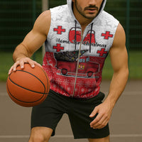 Georgia Christmas Sleeveless Zip Hoodie GA Home For Christmas - Wonder Print Shop