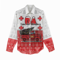 Georgia Christmas Women Casual Shirt GA Home For Christmas - Wonder Print Shop