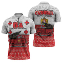Georgia Christmas Zipper Polo Shirt GA Home For Christmas - Wonder Print Shop