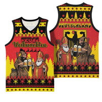 Germany Christmas Basketball Jersey Saint Nicholas And Knecht Ruprecht Drink Beer - Wonder Print Shop