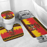 Germany Christmas Bathroom Set Saint Nicholas And Knecht Ruprecht Drink Beer - Wonder Print Shop